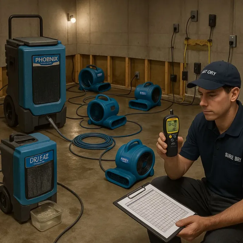 Structural Drying and Dehumidification process in River Rouge, MI